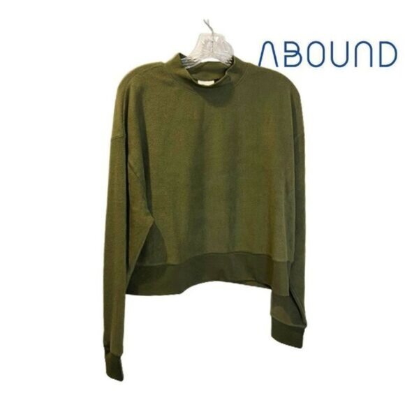 Women's Mock Neck Fleece Pullover Sweater ABOUND NWT - Picture 3 of 5
